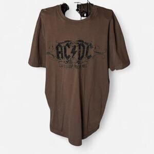 Vintage 2007 AC/DC Band Tee XL Brown Anthill Trading Rockware